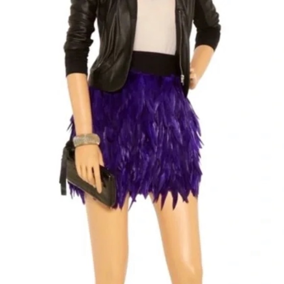Robert Rodriguez Dresses & Skirts - Robert Rodriguez Purple Feather Mini Skirt